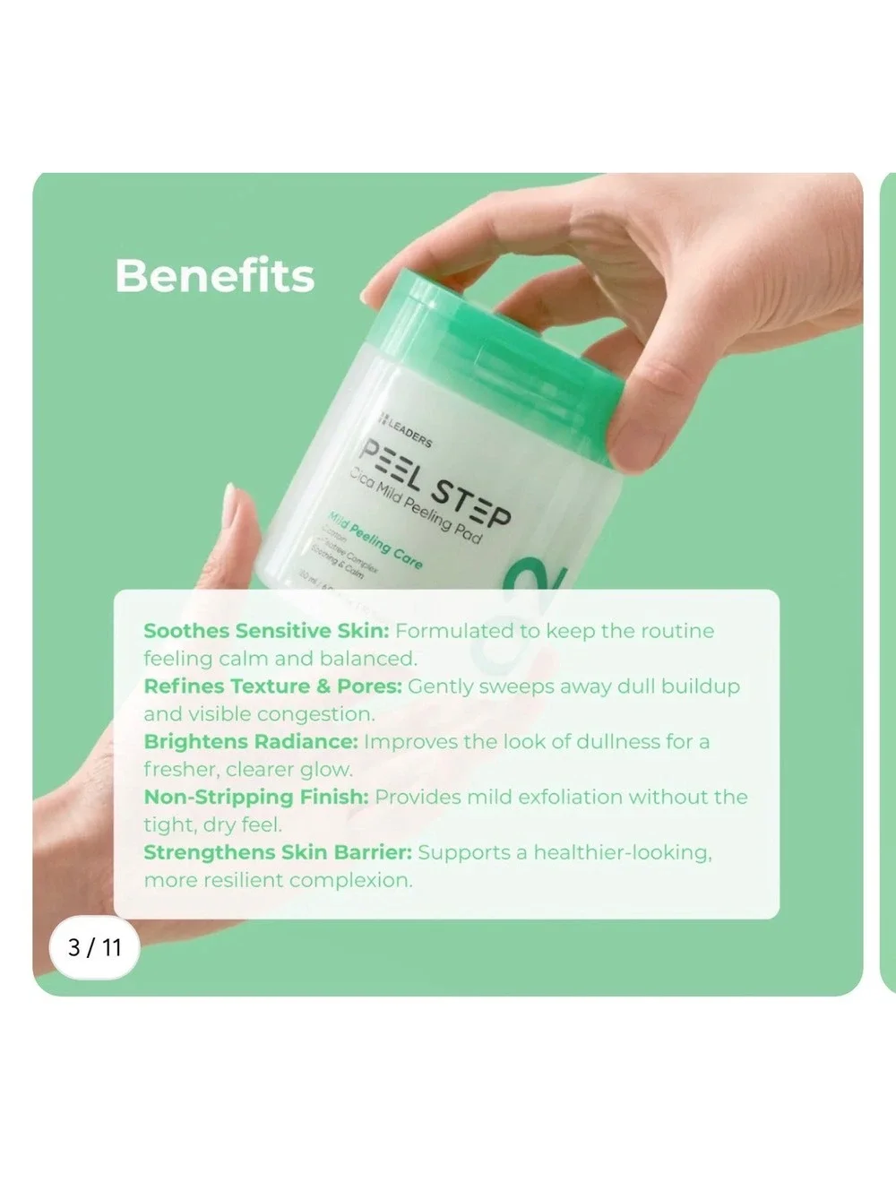 Leaders Peel Step Cica Mild Peeling Pad 70 Pads